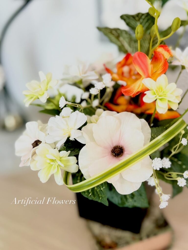 お洒落な造花の仏花