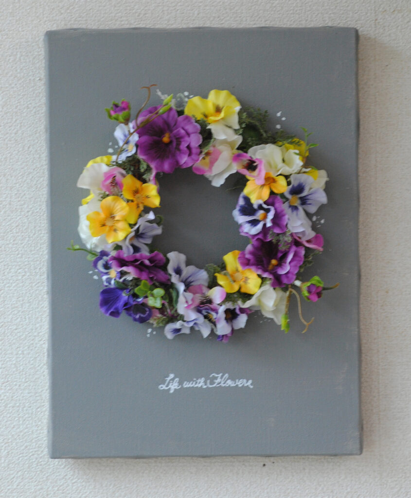 2026年1月パンジー・ビオラのキャンバスリース