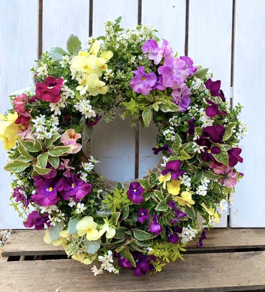 寄せ植え教室のギャザリングリース